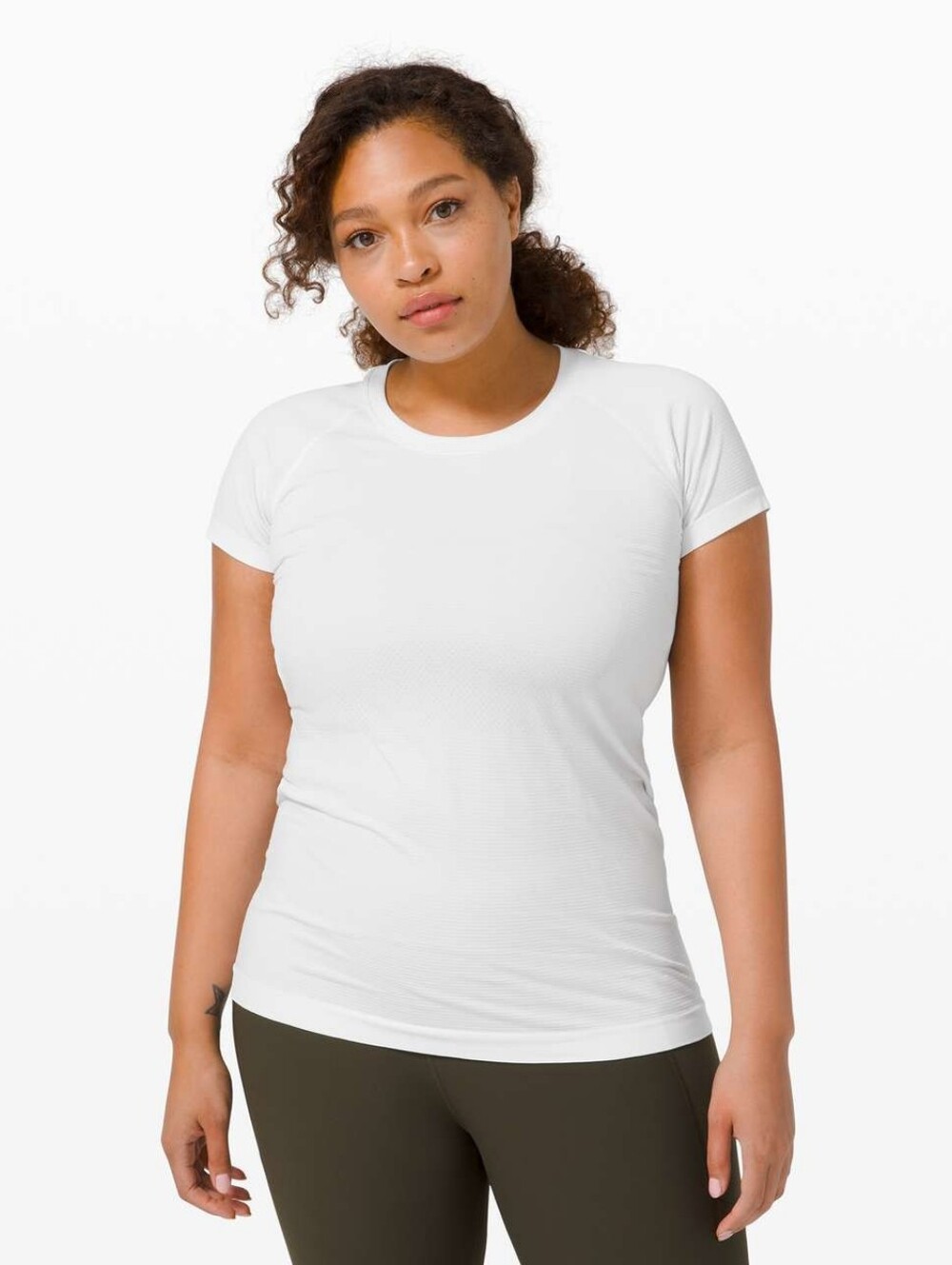 Lululemon White/White Swiftly Tech Short Sleeve 2.0 In Size 6